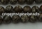 COB812 15.5 inches 8mm faceted round red snowflake obsidian beads