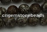 COB813 15.5 inches 10mm faceted round red snowflake obsidian beads