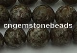 COB815 15.5 inches 14mm faceted round red snowflake obsidian beads