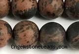 COB824 15 inches 12mm round matte mahogany obsidian beads