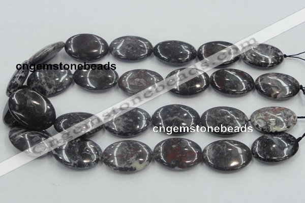 COJ03 15.5 inches 22*30mm oval blood jasper gemstone beads