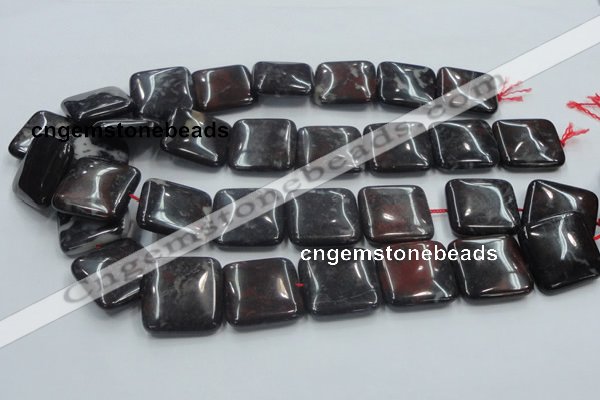 COJ04 15.5 inches 25*25mm square blood jasper gemstone beads