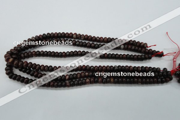 COJ10 15.5 inches 5*8mm rondelle blood jasper gemstone beads