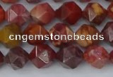 COJ1002 15.5 inches 8mm faceted nuggets red porcelain jasper beads