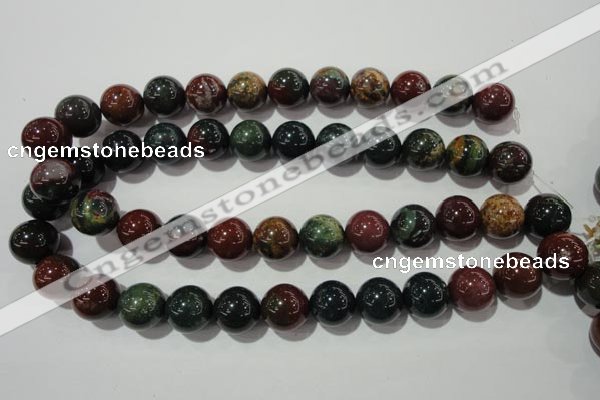 COJ305 15.5 inches 14mm round Indian bloodstone beads wholesale