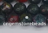 COJ313 15.5 inches 10mm faceted round Indian bloodstone beads