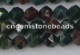 COJ320 15.5 inches 6mm faceted nuggets Indian bloodstone beads