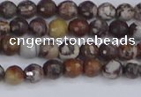 COJ360 15.5 inches 4mm faceted round outback jasper beads