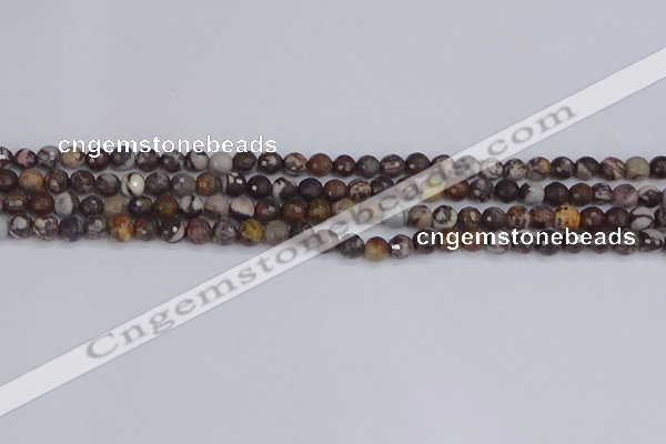 COJ360 15.5 inches 4mm faceted round outback jasper beads