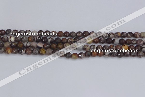 COJ361 15.5 inches 6mm faceted round outback jasper beads