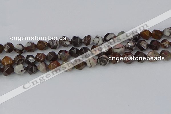 COJ373 15.5 inches 10mm faceted nuggets outback jasper beads