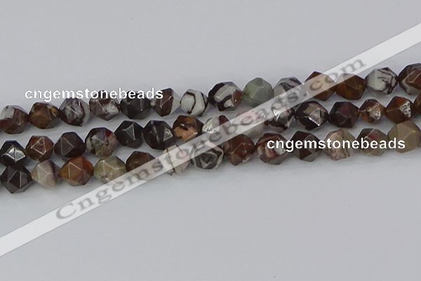 COJ374 15.5 inches 12mm faceted nuggets outback jasper beads