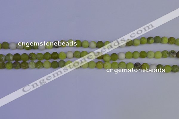 COJ401 15.5 inches 6mm round matte olive jade beads wholesale