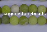 COJ402 15.5 inches 8mm round matte olive jade beads wholesale