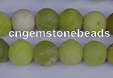 COJ403 15.5 inches 10mm round matte olive jade beads wholesale