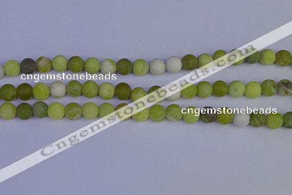 COJ403 15.5 inches 10mm round matte olive jade beads wholesale