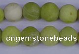 COJ404 15.5 inches 12mm round matte olive jade beads wholesale