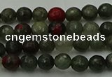 COJ460 15.5 inches 4mm faceted round blood jasper beads wholesale