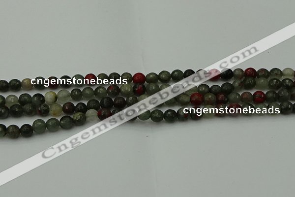 COJ460 15.5 inches 4mm faceted round blood jasper beads wholesale