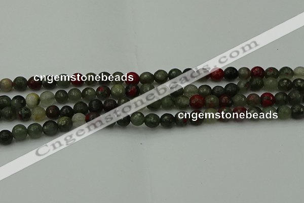 COJ461 15.5 inches 6mm faceted round blood jasper beads wholesale