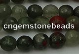 COJ462 15.5 inches 8mm faceted round blood jasper beads wholesale