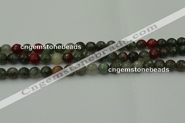 COJ463 15.5 inches 10mm faceted round blood jasper beads wholesale