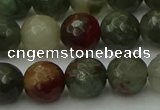 COJ464 15.5 inches 12mm faceted round blood jasper beads wholesale