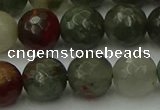 COJ465 15.5 inches 14mm faceted round blood jasper beads wholesale