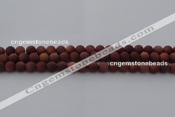 COJ472 15.5 inches 8mm round matte African blood jasper beads