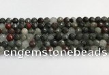 COJ486 15.5 inches 10mm faceted round blood jasper beads wholesale