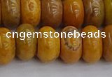 COJ614 15.5 inches 6*12mm rondelle orpiment jasper beads