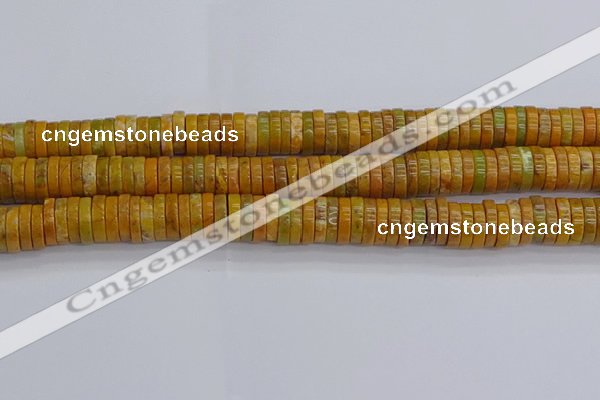 COJ623 15.5 inches 3*12mm heishi orpiment jasper beads