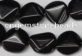 CON100 15.5 inches 16mm cut coin black onyx gemstone beads