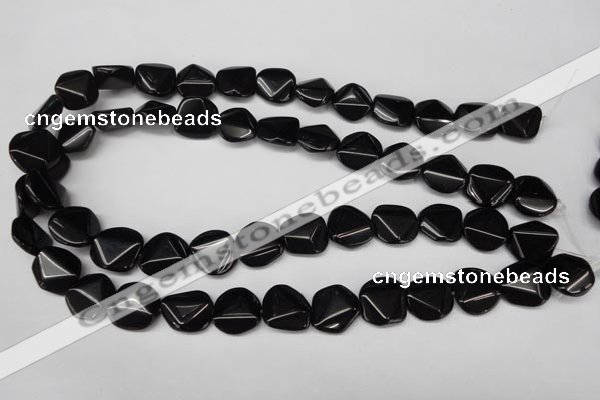 CON100 15.5 inches 16mm cut coin black onyx gemstone beads