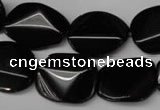 CON105 15.5 inches 15*20mm cut oval black onyx gemstone beads