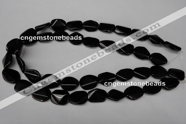 CON105 15.5 inches 15*20mm cut oval black onyx gemstone beads