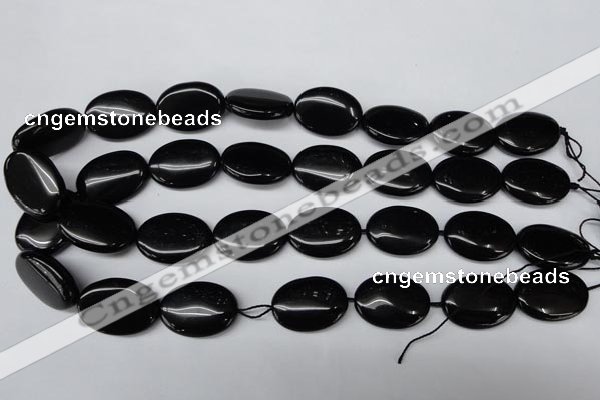 CON35 15.5 inches 18*25mm oval black onyx gemstone beads