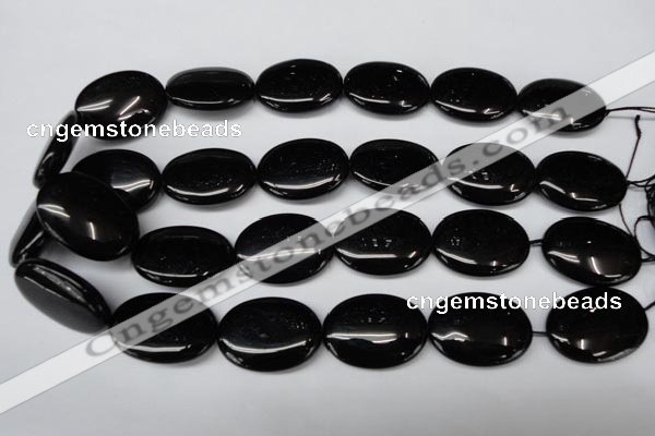 CON37 15.5 inches 22*30mm oval black onyx gemstone beads