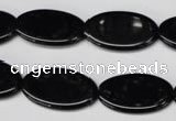 CON38 15.5 inches 14*24mm oval black onyx gemstone beads