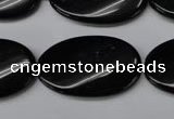 CON59 15.5 inches 18*30mm twisted oval black onyx gemstone beads