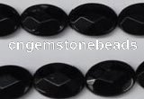 CON65 15.5 inches 13*18mm faceted oval black onyx gemstone beads