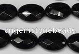 CON66 15.5 inches 15*20mm faceted oval black onyx gemstone beads