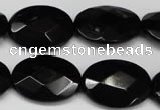 CON67 15.5 inches 18*25mm faceted oval black onyx gemstone beads