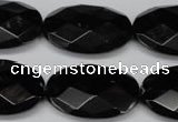 CON68 15.5 inches 20*30mm faceted oval black onyx gemstone beads