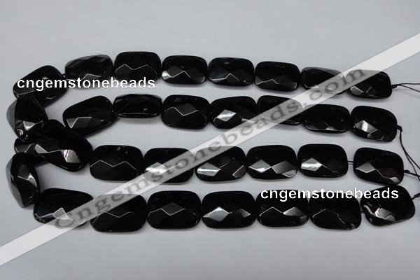 CON91 15.5 inches 18*25mm faceted rectangle black onyx gemstone beads