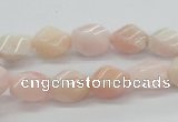 COP06 15.5 inches 9*12mm twisted rice natural pink opal beads wholesale