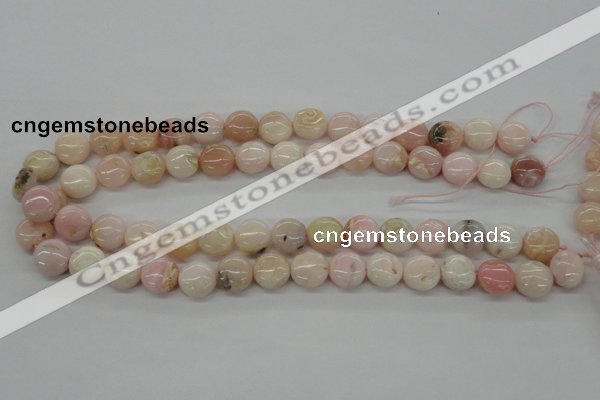 COP07 15.5 inches 13mm flat round natural pink opal beads wholesale