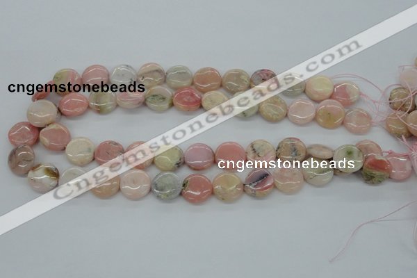 COP08 15.5 inches 16mm flat round natural pink opal beads wholesale