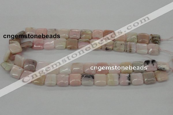 COP10 15.5 inches 14*14mm square natural pink opal beads wholesale