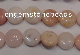 COP1014 15.5 inches 12mm flat round natural pink opal gemstone beads